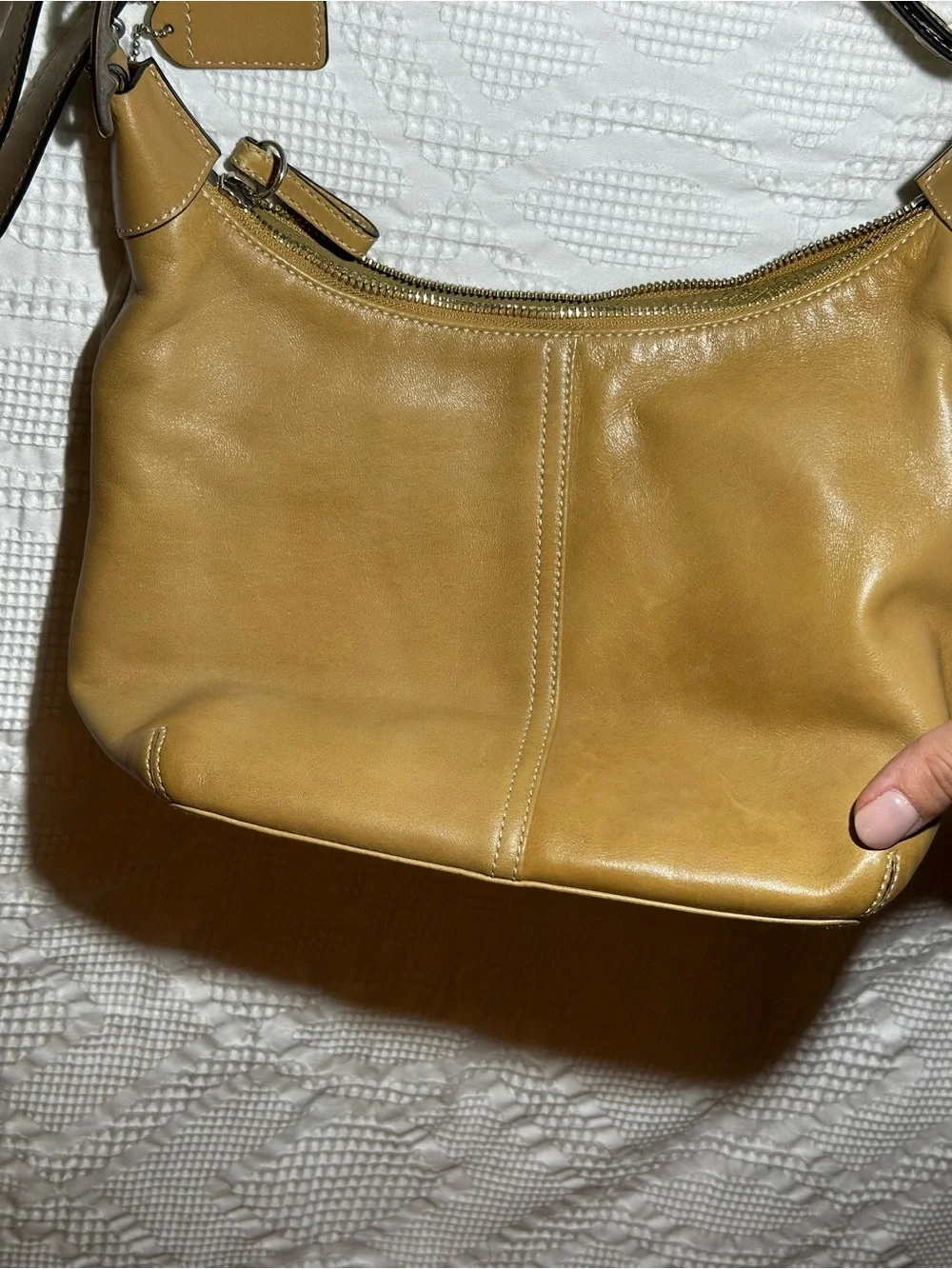 COACH Vintage Legacy British Tan Leather Convertible Shoulder Bag-9566